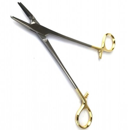 Голкоутримувач Мейо-Гегара, твердосплавна вставка, дрібної нарізки Х-типу, для ниток та голок товщиною від 0,5 мм, 200 мм